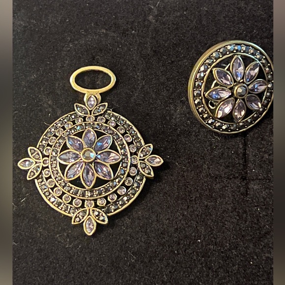 Heidi Daus French Twist Swarovski Crystal earrings /convertible NIB - Picture 5 of 8